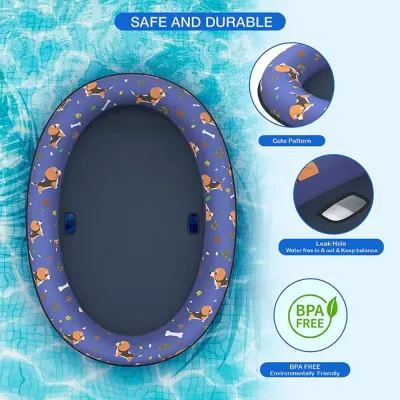 inflatable pet bed (2) Whether at a pool, lake, or beach, this dog float mat offers versatility in various aquatic environments. Its secure floating design makes it perfect for pets that love water and want to enjoy a day of fun and relaxation on the water.