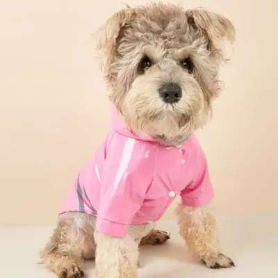pink PU dog raincoat pink PU dog raincoat