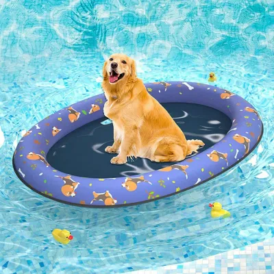 inflatable pet bed (3) Whether at a pool, lake, or beach, this dog float mat offers versatility in various aquatic environments. Its secure floating design makes it perfect for pets that love water and want to enjoy a day of fun and relaxation on the water.