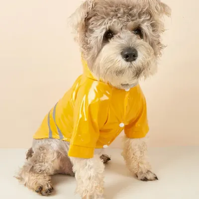 yellow PU dog raincoat yellow PU dog raincoat