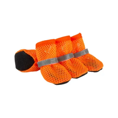 orange breathable mesh dog shoes