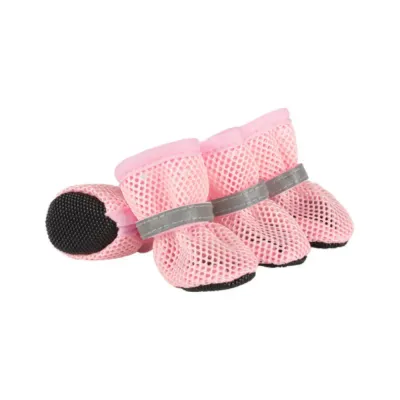 pink breathable mesh dog shoes