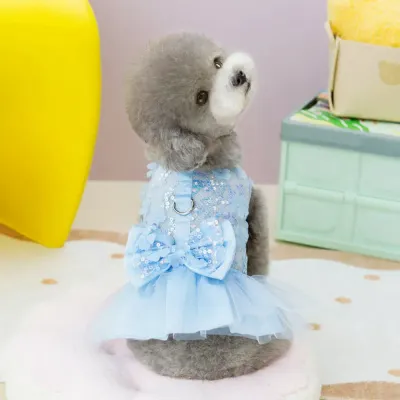 pet apparel dog clothes (3) Featuring an adjustable closure, this dress is designed for effortless dressing. The secure yet flexible fit ensures comfort without restricting movement.