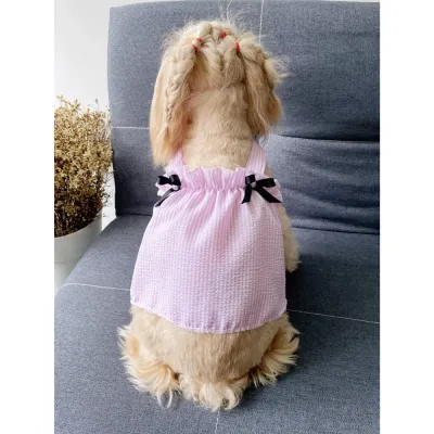 A beautifully placed bow decor enhances the overall look, creating a sophisticated and cute appearance. This stylish addition makes the dress ideal for celebrations, photoshoots, and daily wear.