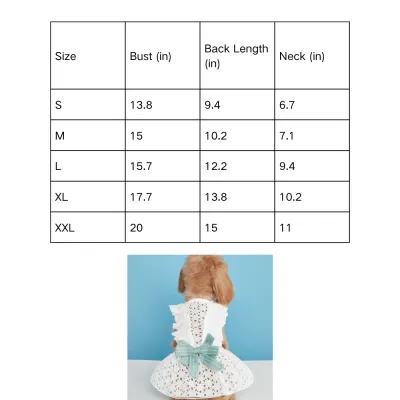 pet clothes dog apparel (9) Featuring a delicate bow knot and a flowing skirt, this dress brings a regal and elegant look to any pet’s wardrobe.