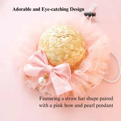 Pearl pendant pet hat Pet fashion collection