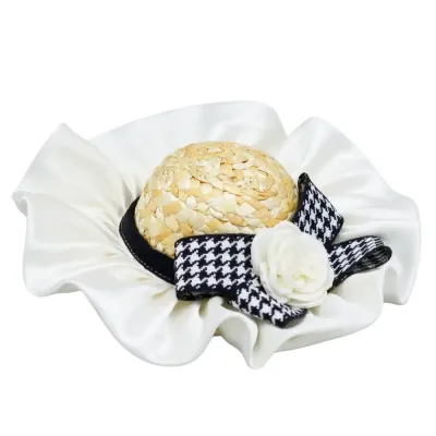 Lace-trimmed pet hat Cat and dog accessories