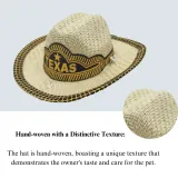 Western style pet hat Stylish pet summer hat