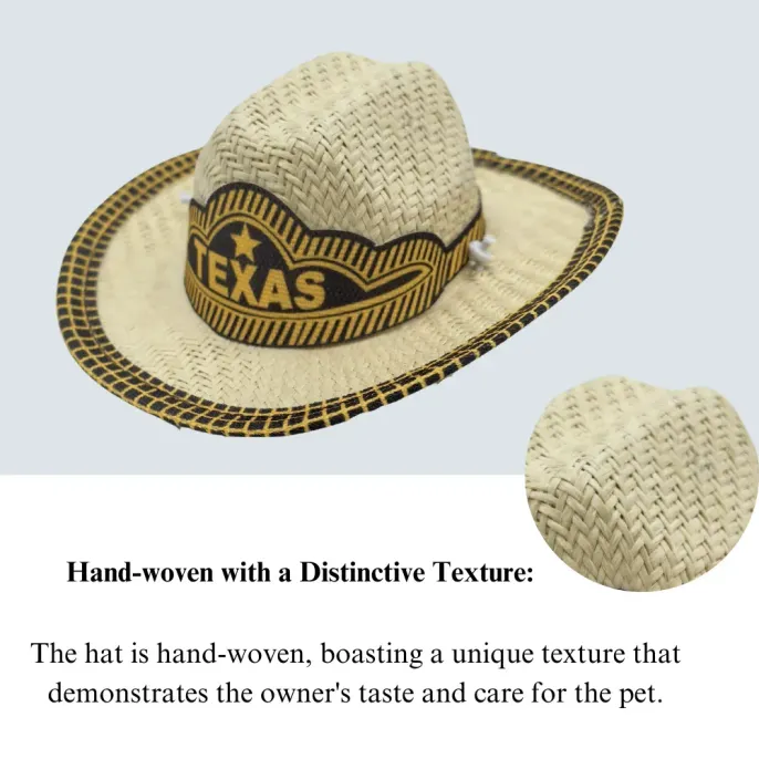Western style pet hat Stylish pet summer hat