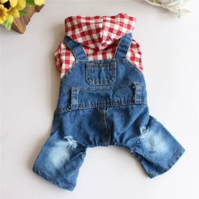 Dog plaid shirt outfit Pet outfit with pocket