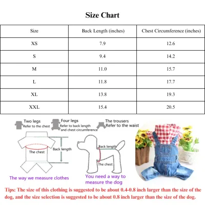 Distressed pet overalls Fashionable pet jumpsuit
