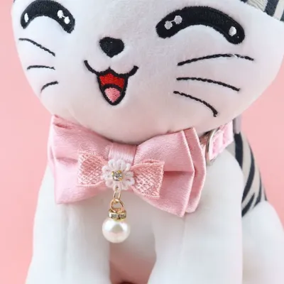 decorative pet collar cat collar with detachable bow
