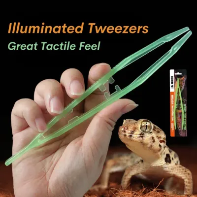 Flexible Glow-in-the-Dark Feeding Tongs for Reptiles Tortoises Lizards Frogs (3) Durable and rust-resistant PP plastic for long-term use