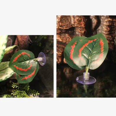 Artificial reptile plants for realistic terrarium decoration (2) Imitation jungle leaves for a stress-free reptile habitat