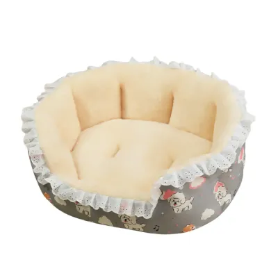 winter floral pet bed with thick padding, non-slip base, and a removable, washable cover for easy maintenance (7) Winter pet bed with thick PP cotton filling for extra warmth and comfort