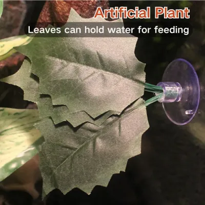Realistic artificial plants for rainforest and jungle setups (4) Decorative reptile foliage that retains moisture for hydration