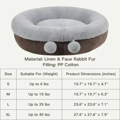 Cozy and stylish winter pet bed with plush fabric (3) Thick PP cotton filling offers exceptional softness and support