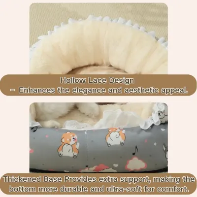 Stylish and functional pet bed with extra-thick padding (2) Elevated side walls provide extra warmth and security