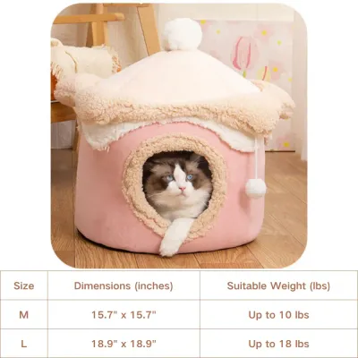 Adorable ice cream-shaped pet bed for dogs and cats (5) Anti-slip base ensures stability and prevents shifting