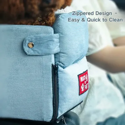 Dual-purpose pet car seat and home bed for versatile use (4) Detachable and washable cushion for easy cleaning