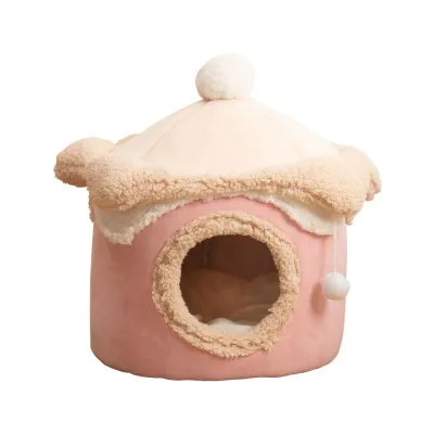 Adorable ice cream-shaped pet bed for dogs and cats (2) Semi-enclosed design offers warmth and security