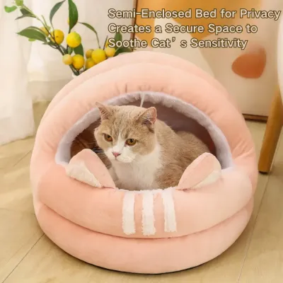 Winter pet bed with enhanced insulation for cold seasons