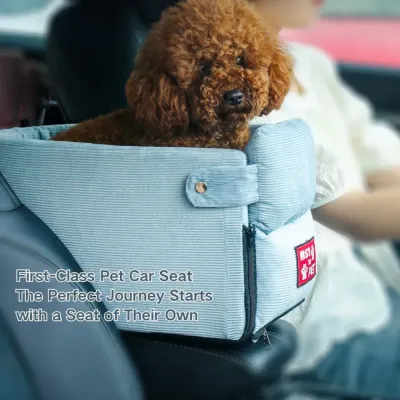 Dual-purpose pet car seat and home bed for versatile use (2) Adjustable soft pillow provides extra neck support