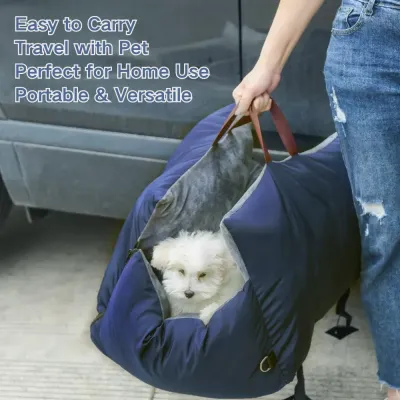 Dual-sided pet car seat suitable for both dogs and cats (1) Adjustable buckle for quick and secure installation