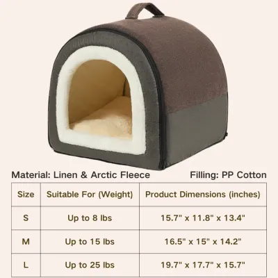 Cozy winter pet bed with handle (8) Raised sides provide added support and a sense of security