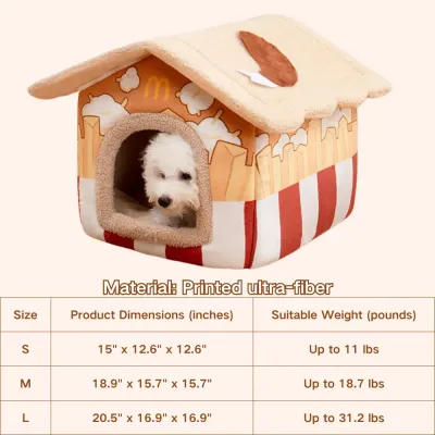 non-slip pet mat functional pet bed (2) Fun French fries house design for pets