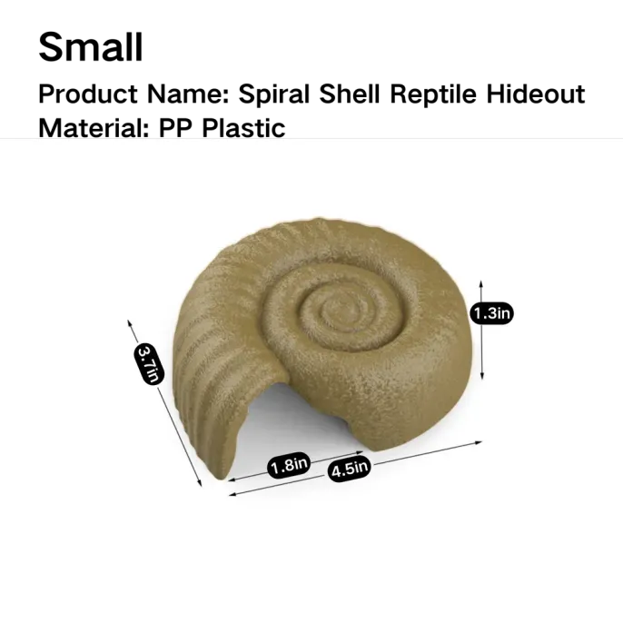 Spiral shell hideout for reptiles and amphibians (1) Easy-to-clean reptile hideout for stress-free maintenance
