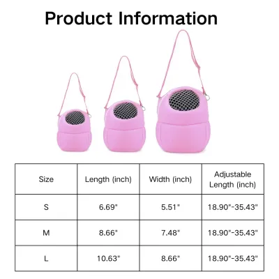 Hamster Travel Shoulder Bag size Hamster Travel Shoulder Bag size