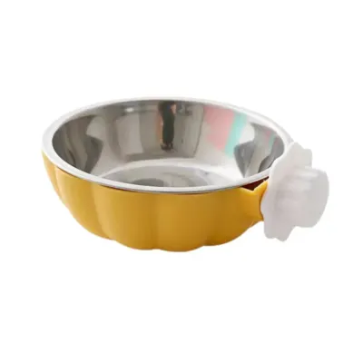 yellow hanging pet water food bowl yellow hanging pet water food bowl