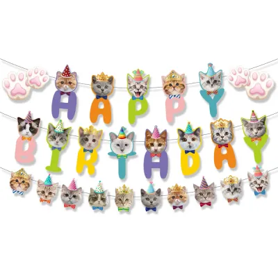 Cat Birthday Banner Cat Birthday Banner