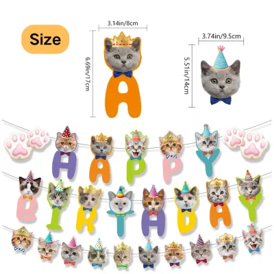 Cat Birthday Banners Cat Birthday Banners