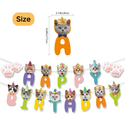Cat Happy Birthday Banner