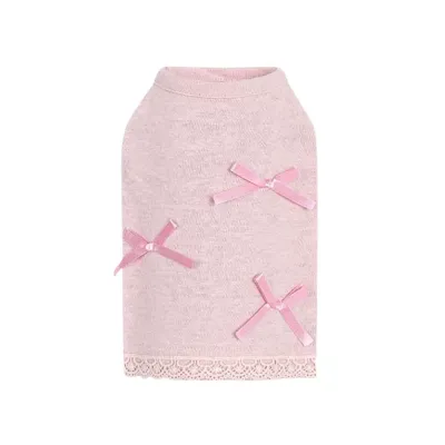 Summer Knitted Bow Tshirt for Dogs and Cats