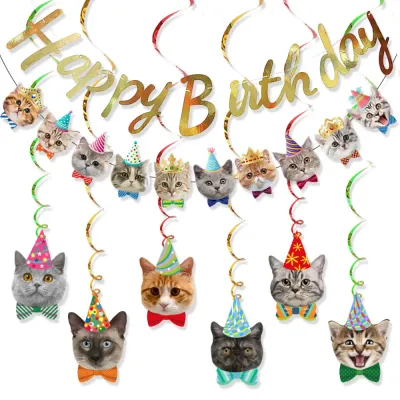 Cat Faces Birthday Banner Cat Faces Birthday Banner