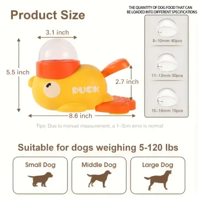 Interactive Non-Electric Yellow Duck Shaped Dog Push Toy size Interactive Non-Electric Yellow Duck Shaped Dog Push Toy