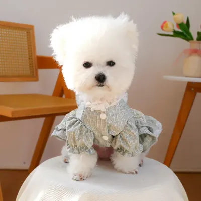 Lace Tulle Dress Flower Bowknot Dress for Dogs