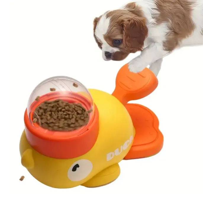Interactive Non-Electric Yellow Duck Shaped Dog Push Toy Interactive Non-Electric Yellow Duck Shaped Dog Push Toy