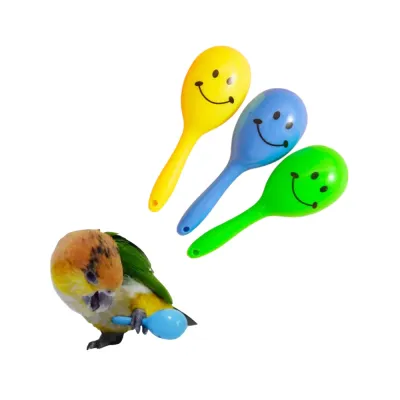 Colorful Small Sand Hammer for Birds 3 pack 3 Pack Random Color Small Sand Hammer Bird Toy