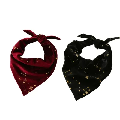 Dog Bib 2 Pack Star Pattern Pet Bandana Triangle Scarf Bib for Dogs and Cats