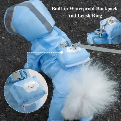 Full Body Waterproof Dog Raincoat with Leg Full Body Waterproof Dog Raincoat with Legs for Small Dogs