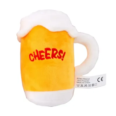 Squeaky Fun Beer Mug Plush Toy