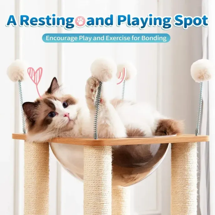 Great Wooden Cat Tree New