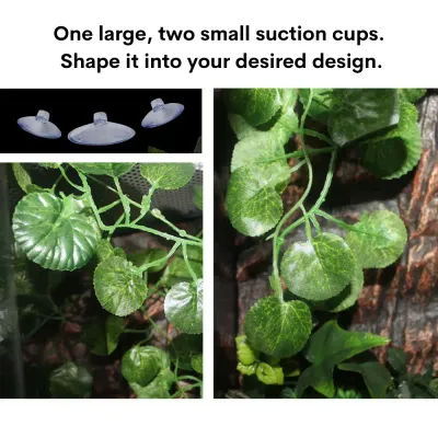Realistic hanging plants for vivarium setup (5) Reptile hideout decoration with faux leaves
