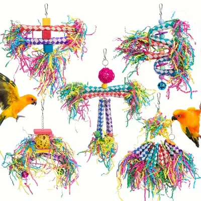 Durable Braided Tube Design Bird Gnawing Toys set 5PCS Durable Braided Tube Design Bird Gnawing Toys Set