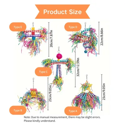 Durable Braided Tube Design Bird chew toy 5PCS Durable Braided Tube Design Bird Gnawing Toys Set
