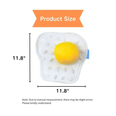 Sunny-Side-Up Egg Squeaky Dog Plush Toy